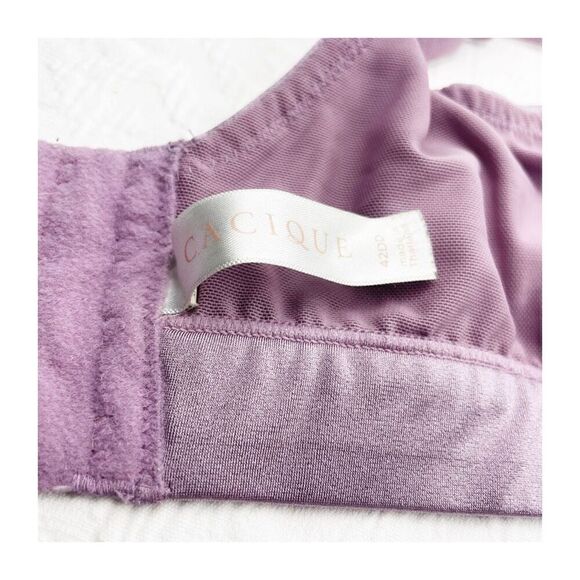 Cacique 42dd purple upcycle bra damaged missing hooks and stains - Picture 11 of 16